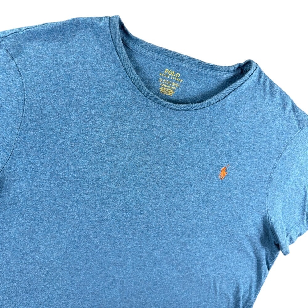 Polo Ralph Lauren Shirt Men XL Navy Custom Slim Fit Short Sleeve Cotton Tee Polo